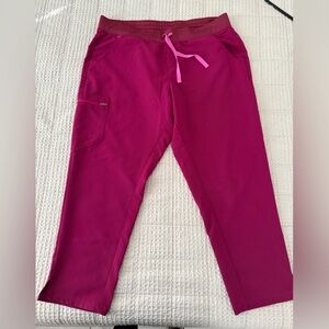 Figs Women's Scrub Pants in Magenta and Pink